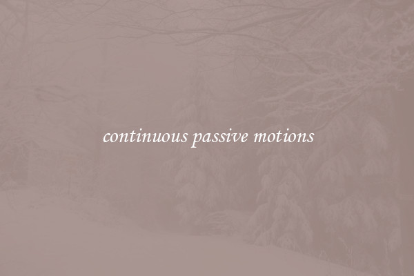 continuous passive motions