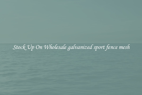 Stock Up On Wholesale galvanized sport fence mesh