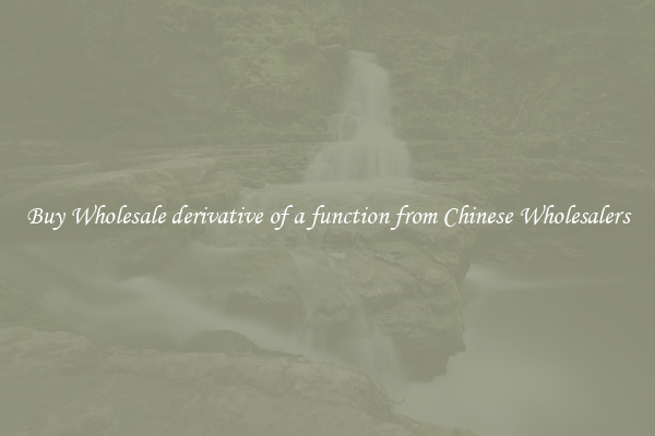 Buy Wholesale derivative of a function from Chinese Wholesalers