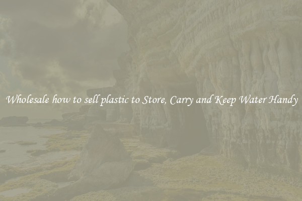 Wholesale how to sell plastic to Store, Carry and Keep Water Handy