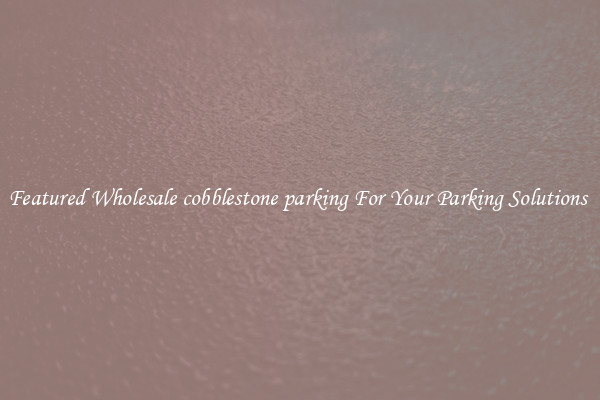 Featured Wholesale cobblestone parking For Your Parking Solutions 