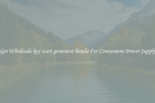 Get Wholesale key start generator honda For Convenient Power Supply