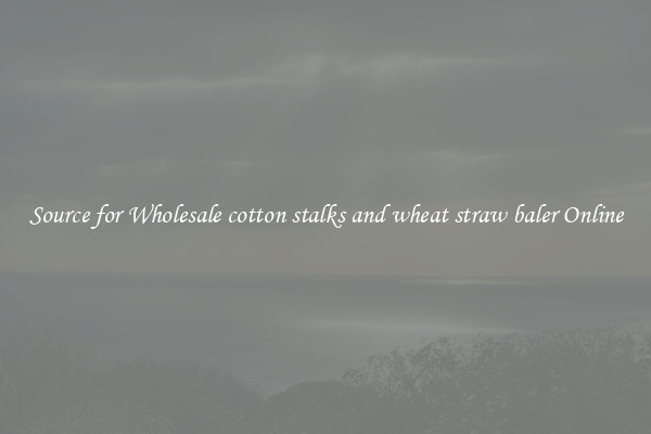 Source for Wholesale cotton stalks and wheat straw baler Online