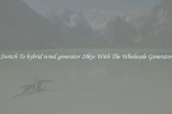 Switch To hybrid wind generator 20kw With The Wholesale Generator