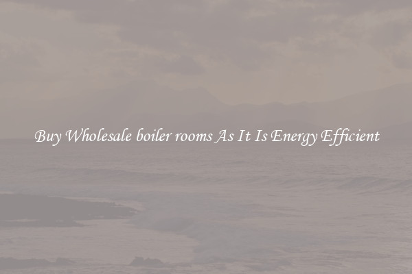Buy Wholesale boiler rooms As It Is Energy Efficient